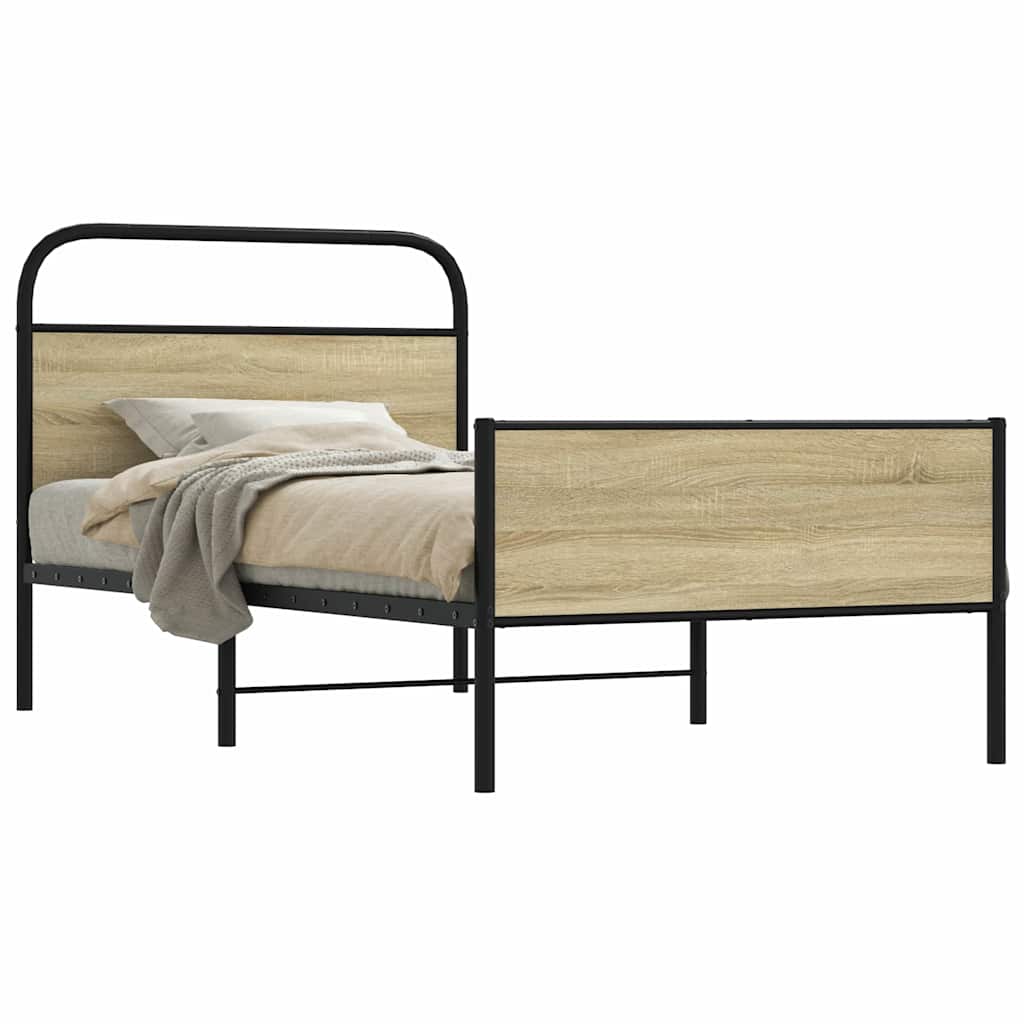 Bed Frame without Mattress Sonoma Oak Length Headboard High Footboard