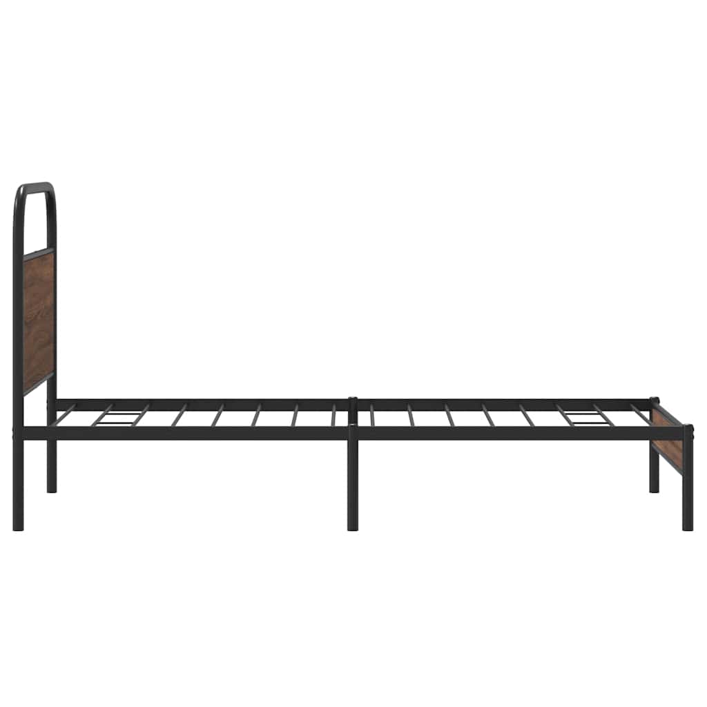 vidaXL Bed Frame without Mattress 100x190 cm Brown Oak Engineered Wood 6
