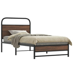 vidaXL Bed Frame without Mattress 100x190 cm Brown Oak Engineered Wood 1