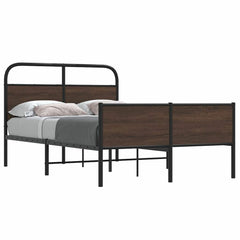 Bed Frame without Mattress Engineered Wood Brown Oak Length Headboard High Footboard
