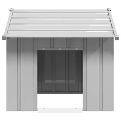 Dog House with Roof Galvanised Steel Grey 85 cm 81 cm 107 cm