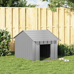 Dog House with Roof Galvanised Steel Grey 83 cm 85 cm 130 cm