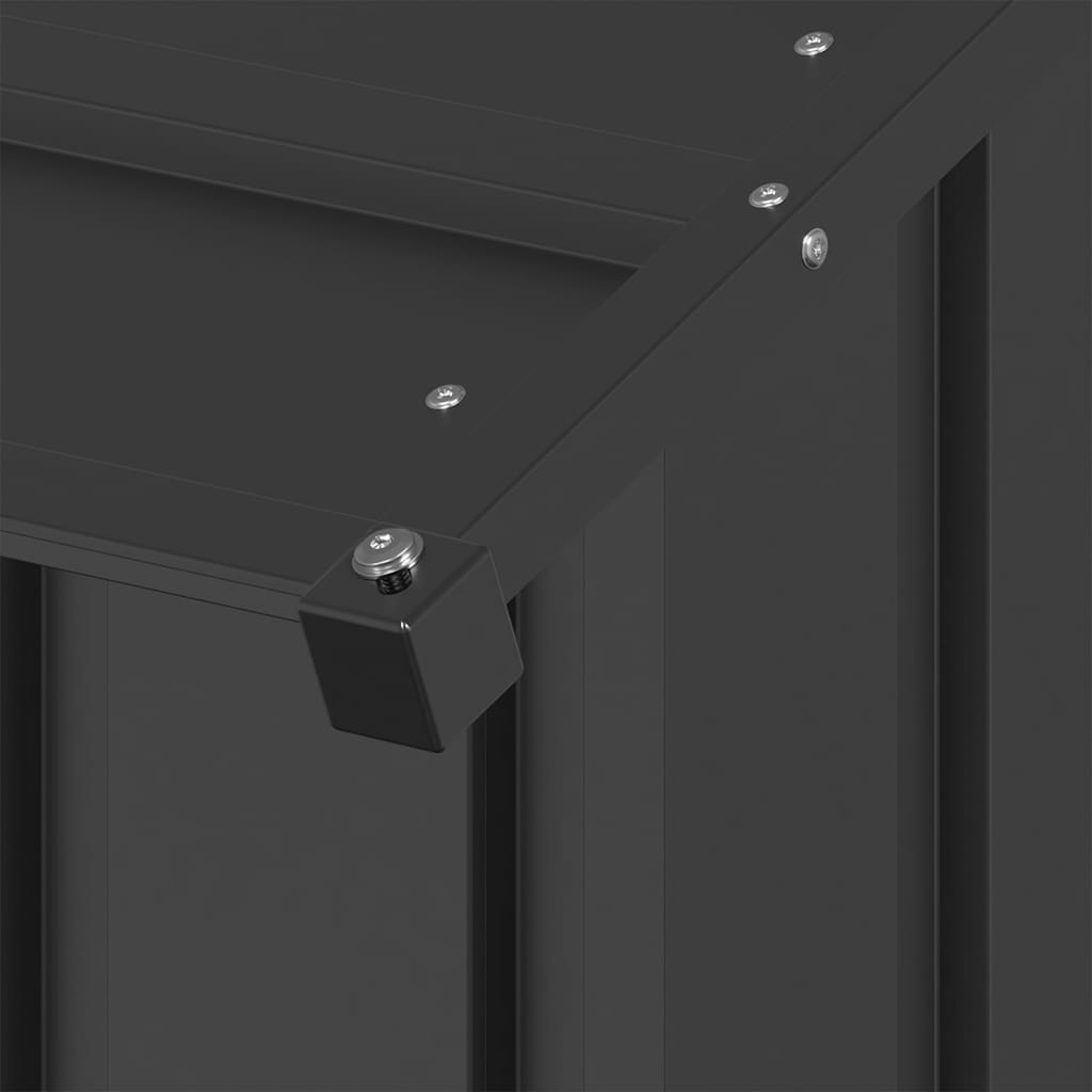 Dog House with Roof Galvanised Steel Anthracite 131 cm 102 cm 101 cm