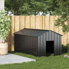 Dog House with Roof Galvanised Steel Anthracite 114 cm 101 cm 202 cm