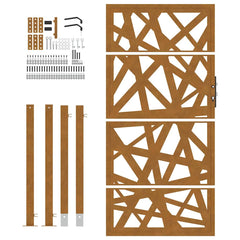 Garden Gate Weathering Steel Weathering steel/brown 100 x 175 cm Light design