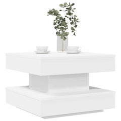 vidaXL Coffee Table 360-Degree Rotatable White 50x50x34,5 cm 1