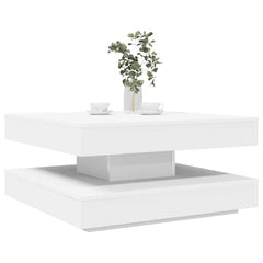 Coffee Table 360-Degree Rotatable 70x70x34.5 cm White