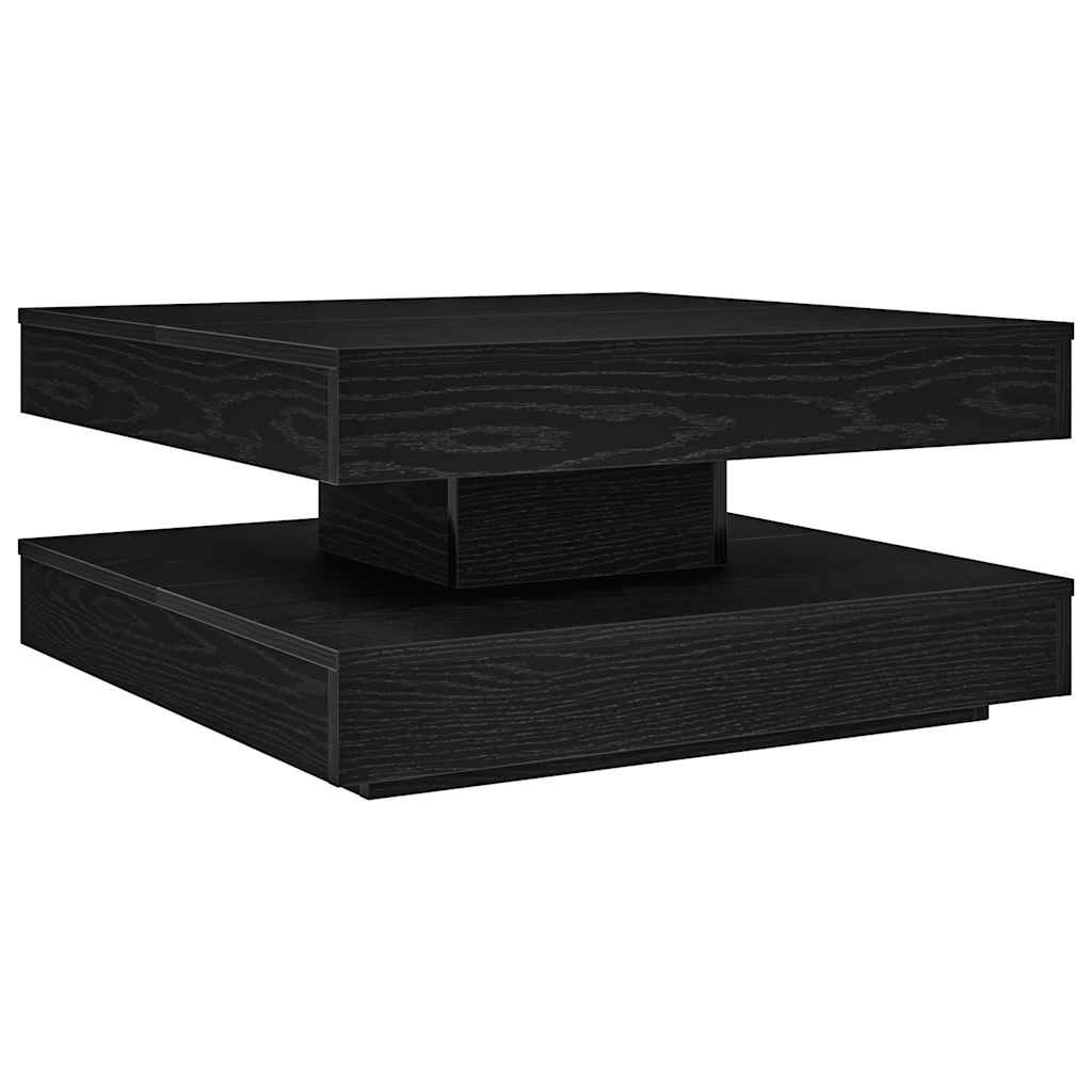 Coffee Table 360-Degree Rotatable 70x70x34.5 cm Black