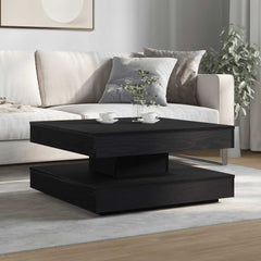 Coffee Table 360-Degree Rotatable 70x70x34.5 cm Black