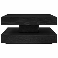 Coffee Table 360-Degree Rotatable 70x70x34.5 cm Black