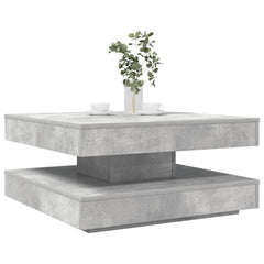 Coffee Table 360-Degree Rotatable 70x70x34.5 cm Concrete grey