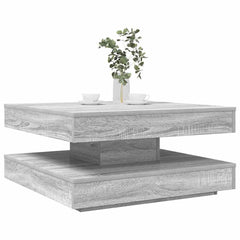 Coffee Table 360-Degree Rotatable 70x70x34.5 cm Grey sonoma