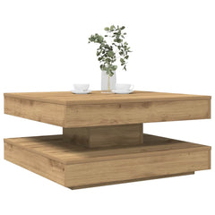 Coffee Table 360-Degree Rotatable 70x70x34.5 cm Artisan oak