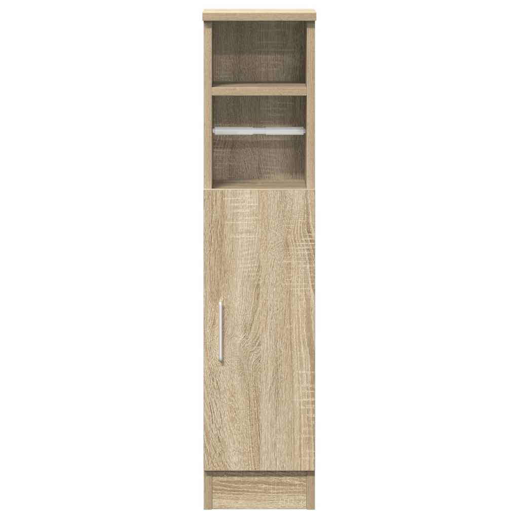 vidaXL Bathroom Cabinet with Roll Holder Sonoma Oak 20.5x22x90 cm 4