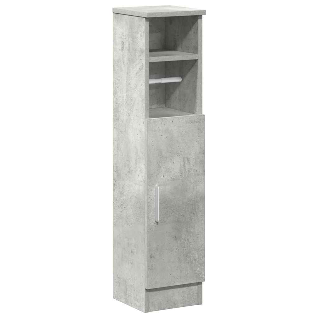 vidaXL Bathroom Cabinet with Roll Holder Concrete Grey 20.5x22x90 cm 2