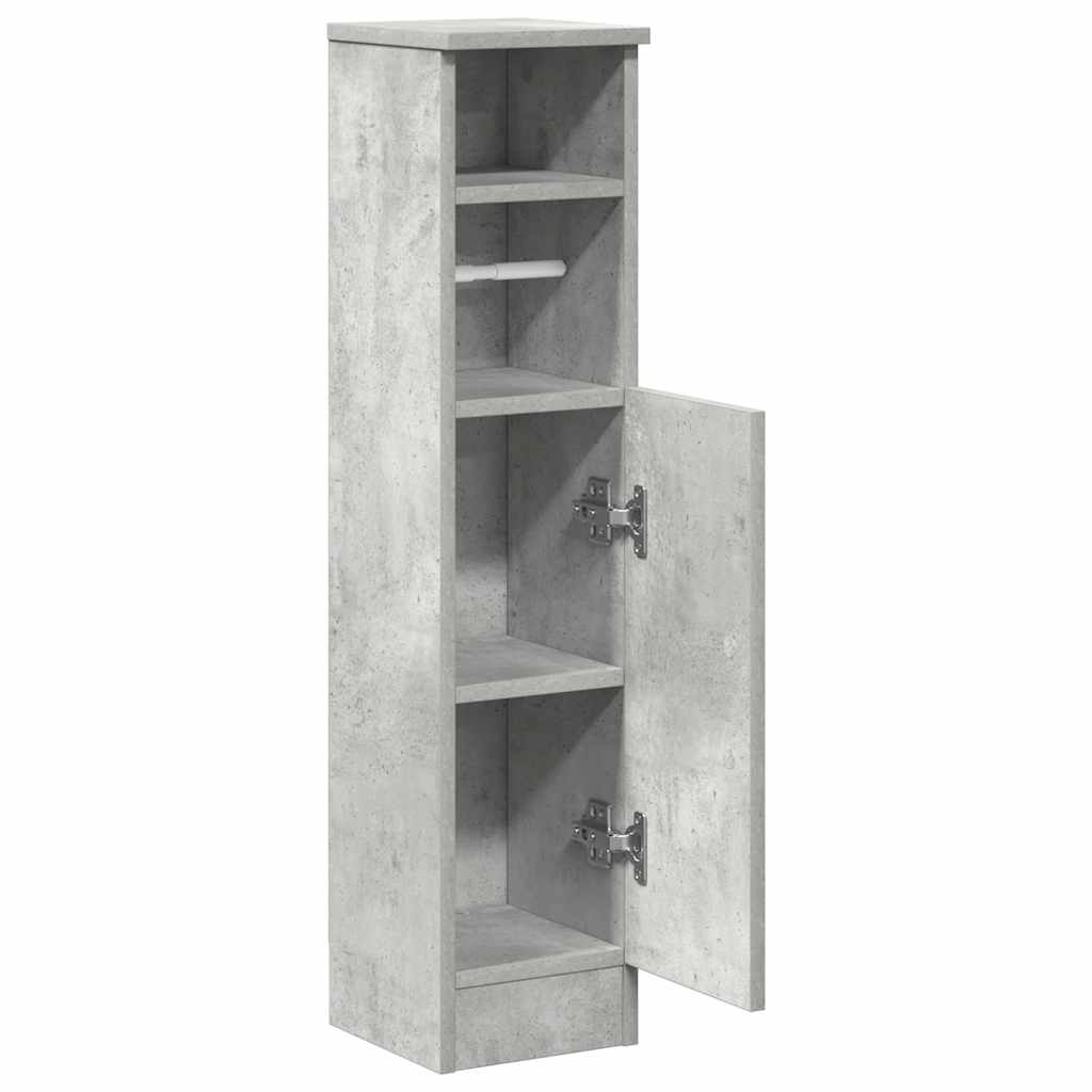 vidaXL Bathroom Cabinet with Roll Holder Concrete Grey 20.5x22x90 cm 5