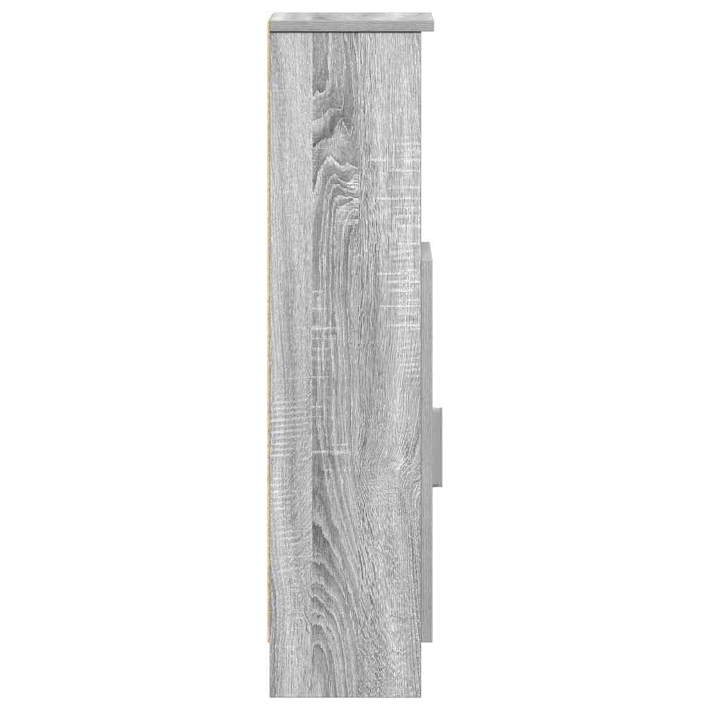 vidaXL Bathroom Cabinet with Roll Holder Grey Sonoma 20.5x22x90 cm 6