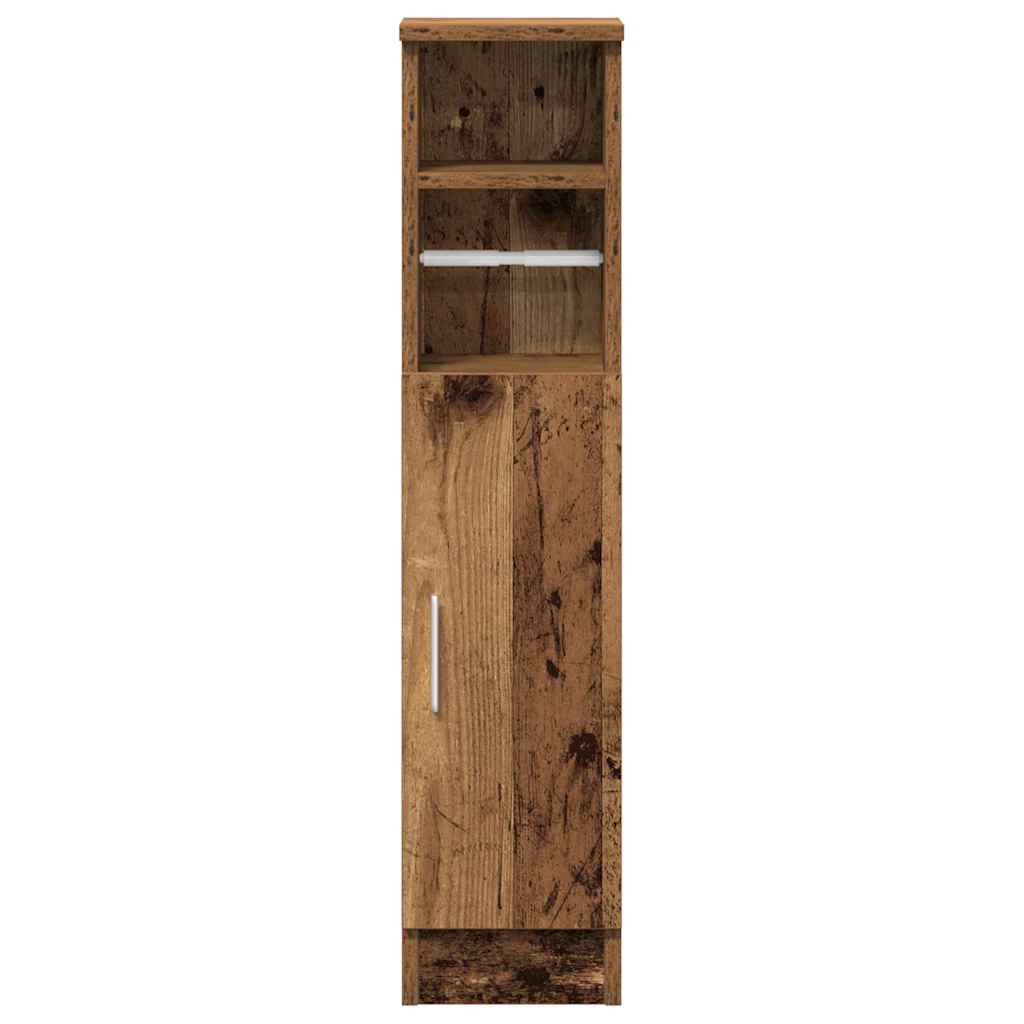 vidaXL Bathroom Cabinet with Roll Holder Old Wood 20.5x22x90 cm 4