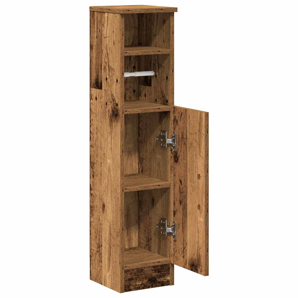 vidaXL Bathroom Cabinet with Roll Holder Old Wood 20.5x22x90 cm 5