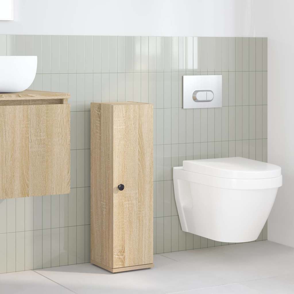 vidaXL Bathroom Cabinet with Roll Holder Sonoma Oak 20.5x22x72 cm 3