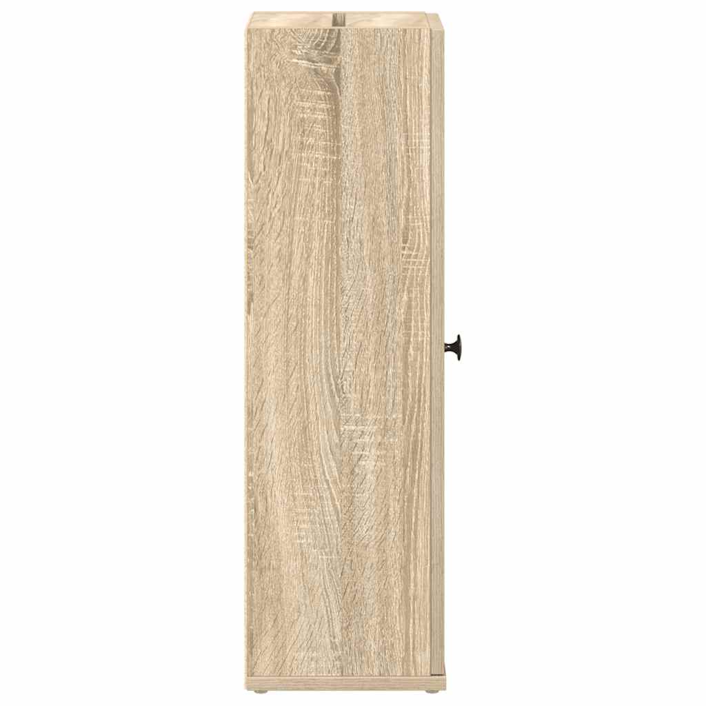 vidaXL Bathroom Cabinet with Roll Holder Sonoma Oak 20.5x22x72 cm 6