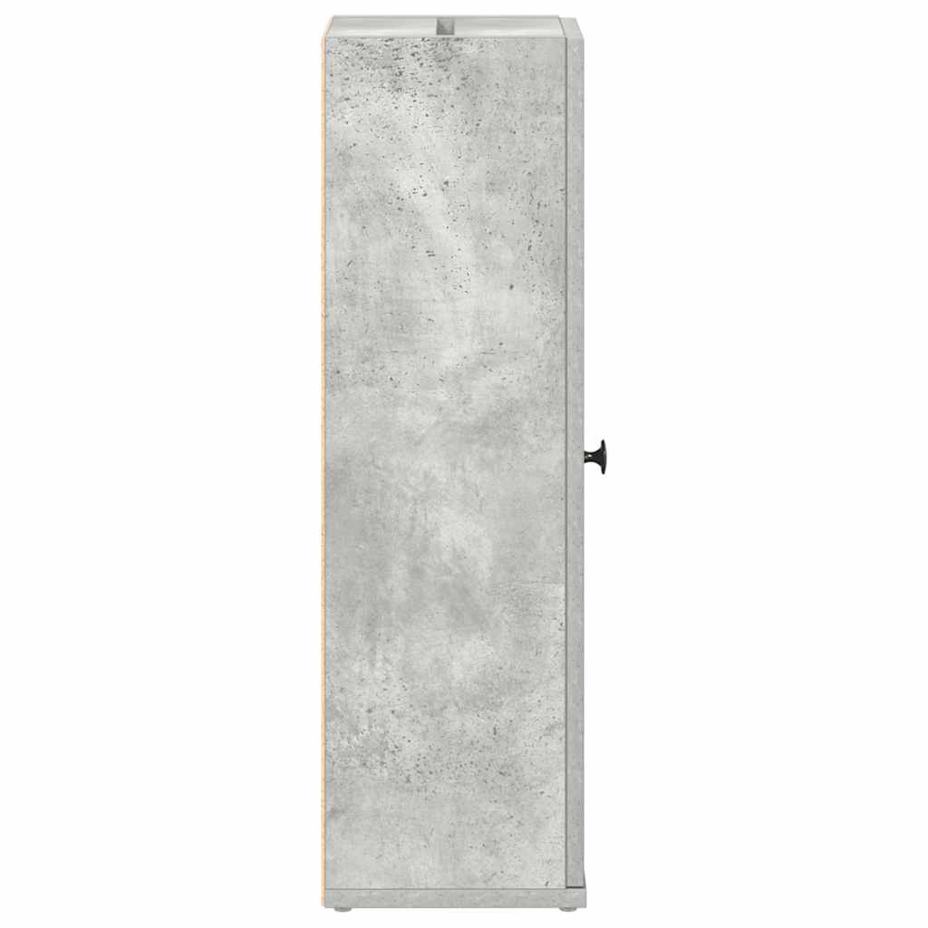 vidaXL Bathroom Cabinet with Roll Holder Concrete Grey 20.5x22x72 cm 6