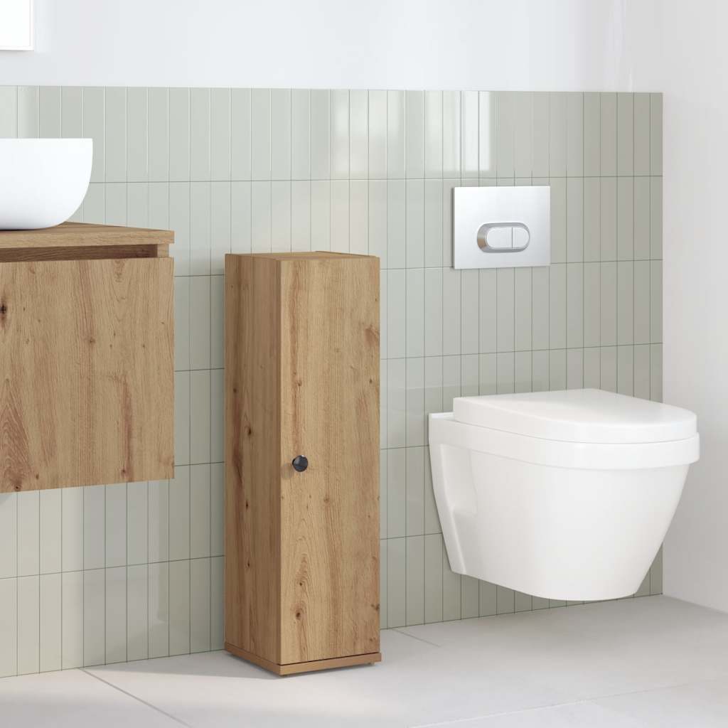 vidaXL Bathroom Cabinet with Roll Holder Artisan Oak 20.5x22x72 cm 3