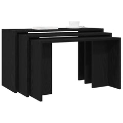 vidaXL Nesting Tables 3 pcs Black Engineered Wood 1