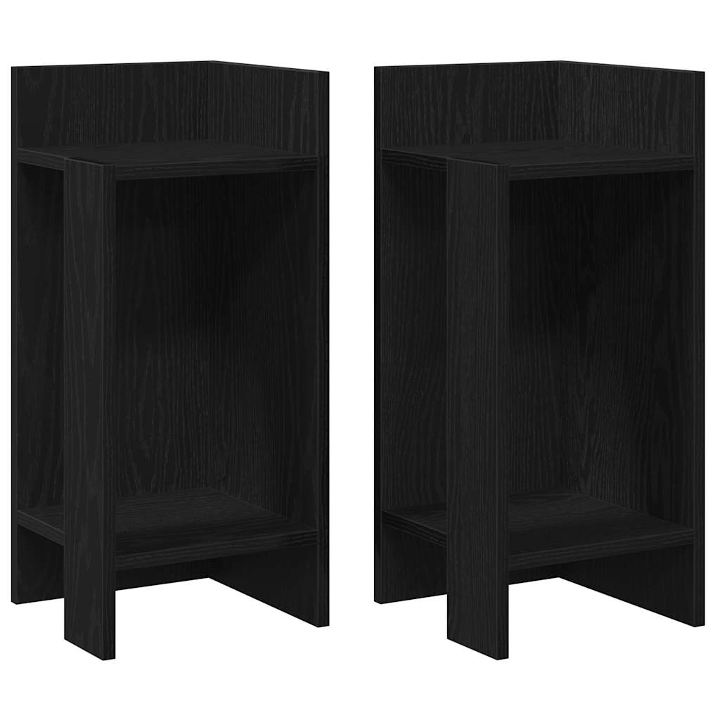 vidaXL Side Tables 2 pcs with Shelf Black 25.5x27x60 cm 2
