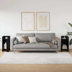 vidaXL Side Tables 2 pcs with Shelf Black 25.5x27x60 cm 3