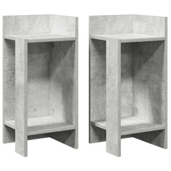 vidaXL Side Tables 2 pcs with Shelf Concrete Grey 25.5x27x60 cm 2