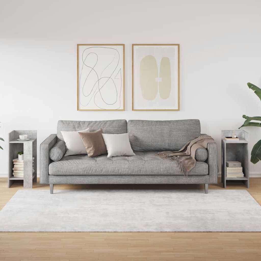 vidaXL Side Tables 2 pcs with Shelf Concrete Grey 25.5x27x60 cm 3