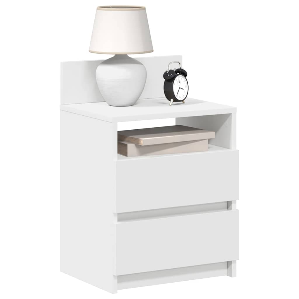 vidaXL Bedside Cabinets 2 pcs with 2 Drawers White 40x33x60 cm 1