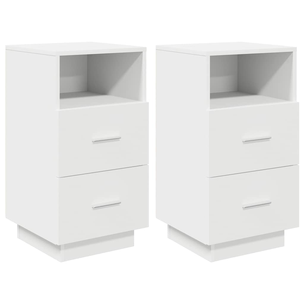 vidaXL Bedside Cabinets 2 pcs with 2 Drawers White 36x36x68 cm 2