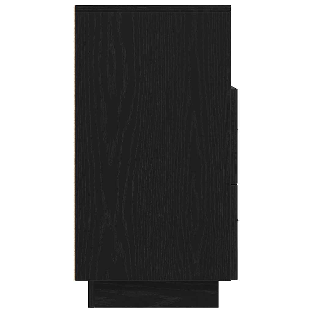 vidaXL Bedside Cabinet with 2 Drawers Black 36x36x68 cm 6