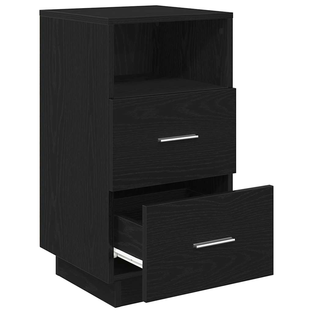 vidaXL Bedside Cabinets 2 pcs with 2 Drawers Black 36x36x68 cm 5