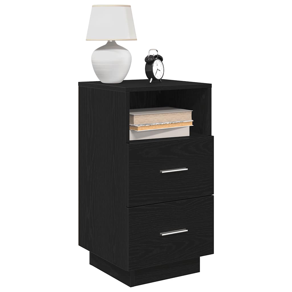 vidaXL Bedside Cabinets 2 pcs with 2 Drawers Black 36x36x68 cm 1