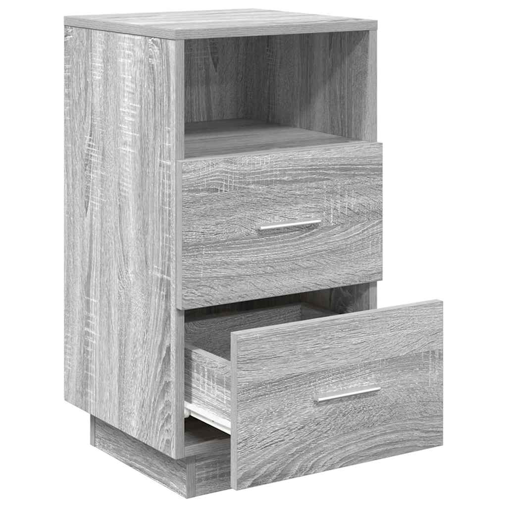 vidaXL Bedside Cabinets 2 pcs with 2 Drawers Grey Sonoma 36x36x68 cm 5