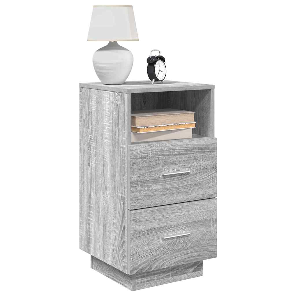 vidaXL Bedside Cabinets 2 pcs with 2 Drawers Grey Sonoma 36x36x68 cm 1