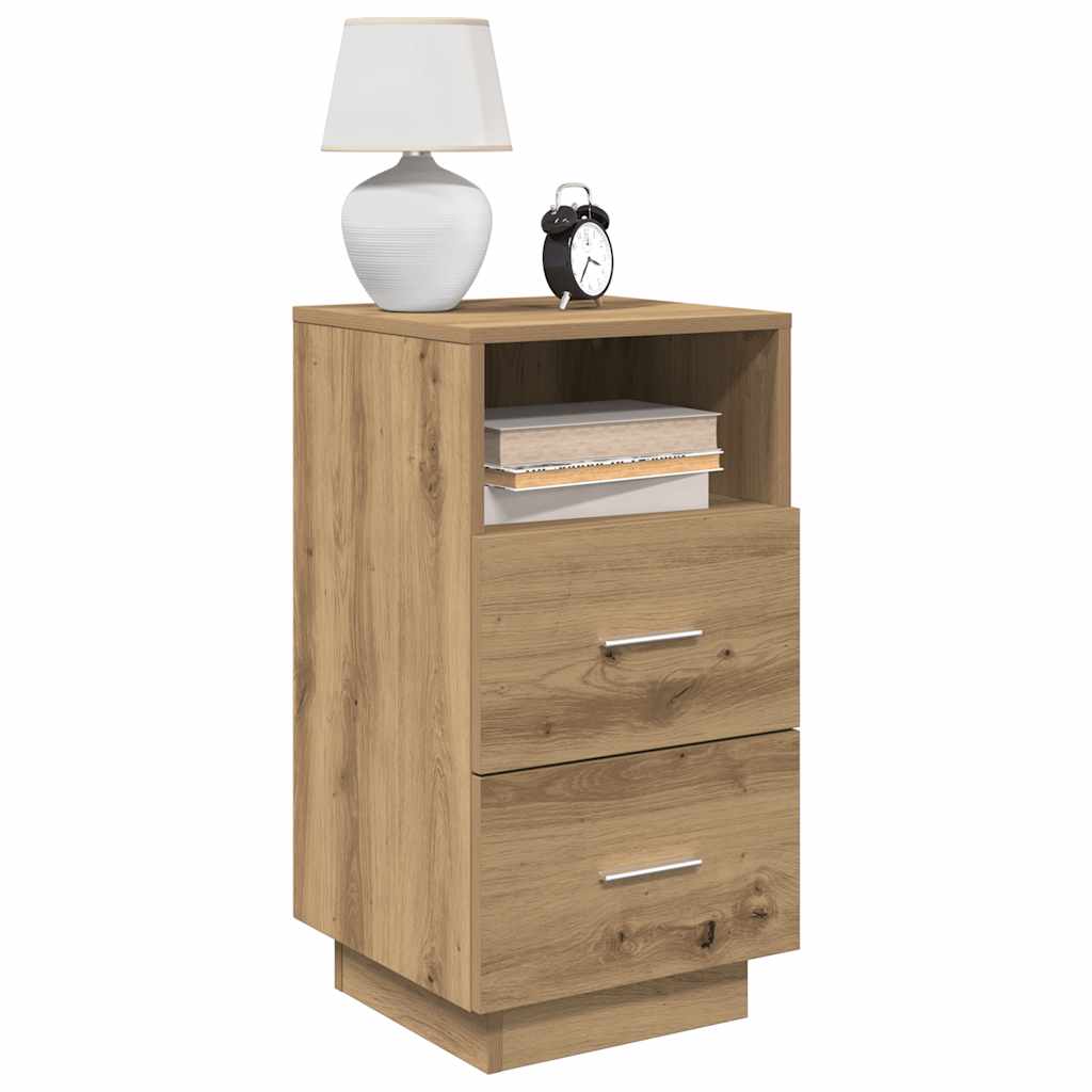 vidaXL Bedside Cabinets 2 pcs with 2 Drawers Artisan Oak 36x36x68 cm 1