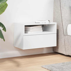vidaXL Wall-mounted Bedside Cabinet White 45x26x28.5 cm 3
