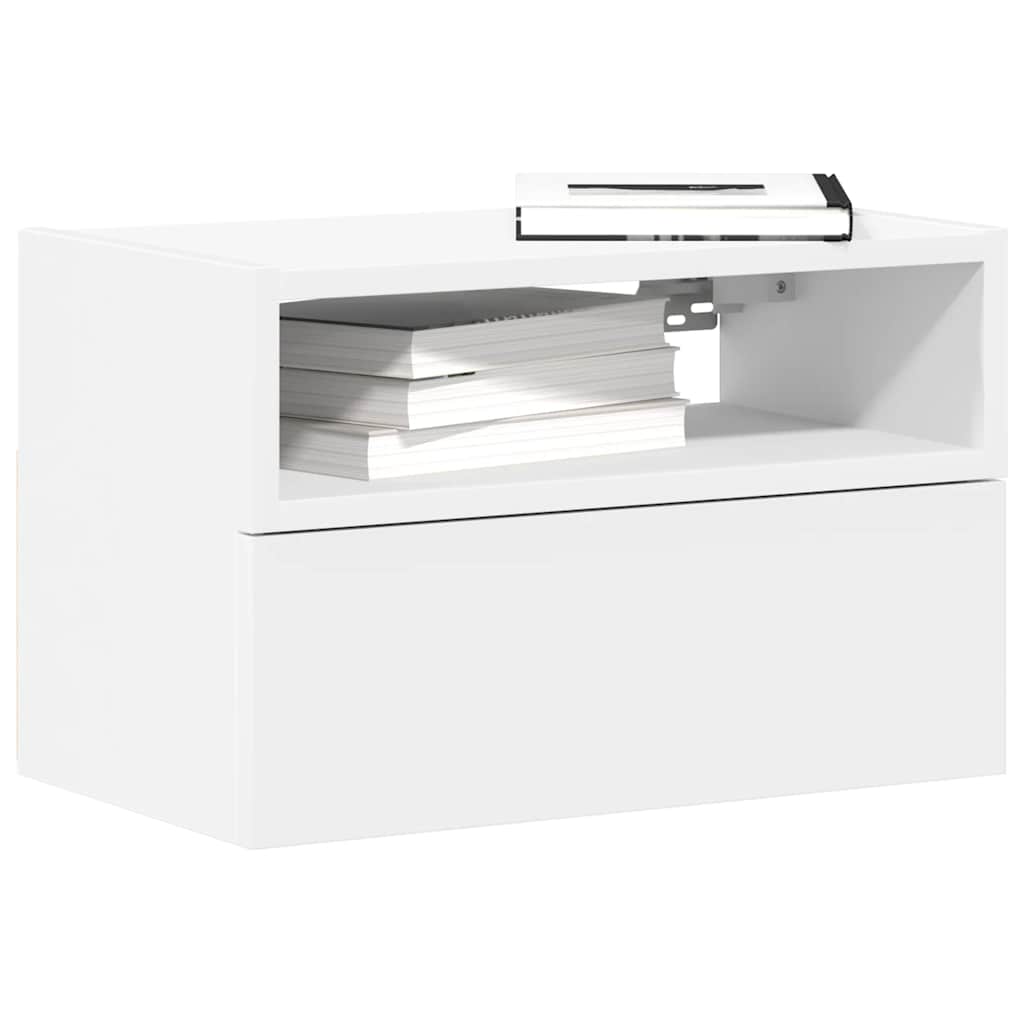 vidaXL Wall-mounted Bedside Cabinet White 45x26x28.5 cm 1