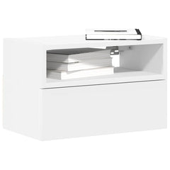 vidaXL Wall-mounted Bedside Cabinet White 45x26x28.5 cm 1