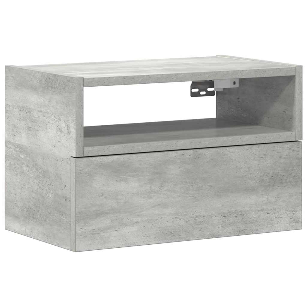 vidaXL Wall-mounted Bedside Cabinet Concrete Grey 45x26x28.5 cm 2