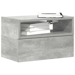 vidaXL Wall-mounted Bedside Cabinet Concrete Grey 45x26x28.5 cm 1