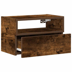 vidaXL Wall-mounted Bedside Cabinets 2 pcs Smoked Oak 45x26x28.5 cm 5