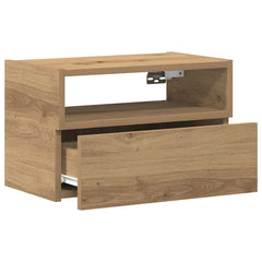 vidaXL Wall-mounted Bedside Cabinet Artisan Oak 45x26x28.5 cm 5