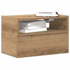 vidaXL Wall-mounted Bedside Cabinet Artisan Oak 45x26x28.5 cm 1