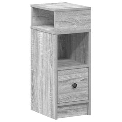 vidaXL Bedside Cabinet with Drawer Grey Sonoma 25x31x66 cm 2