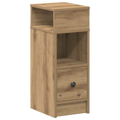 vidaXL Bedside Cabinet with Drawer Artisan Oak 25x31x66 cm 2